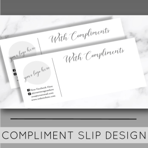 Two compliment slips